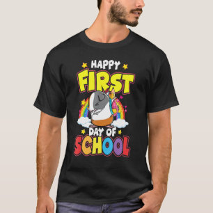 Fröhlicher erster Schultag Dabbing Meerschweinchen T-Shirt