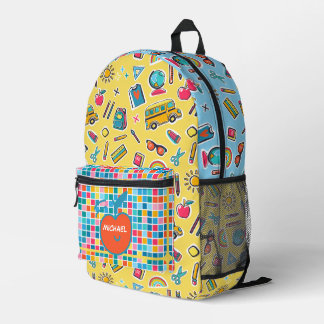 Fröhlicher erster Schultag Monogramm personalisier Bedruckter Rucksack