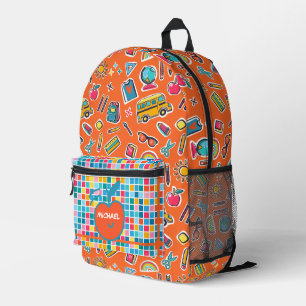 Fröhlicher erster Schultag Monogramm personalisier Bedruckter Rucksack