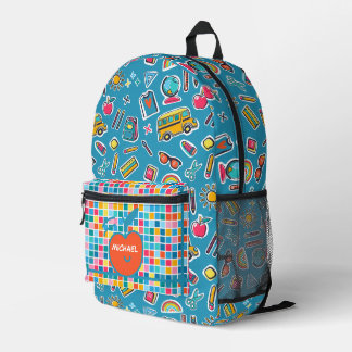 Fröhlicher erster Schultag Monogramm personalisier Bedruckter Rucksack