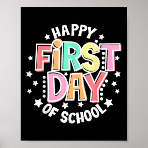 Fröhlicher erster Schultag Retro Groovy Back To Sc Poster