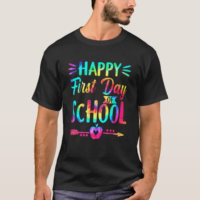 Fröhlicher erster Schultag Tie-Dye-Schüler und Tee (Vorderseite)