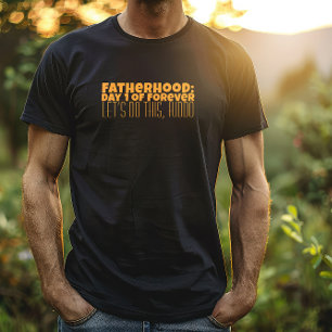 Fröhlicher erster Vatertag orange Schriftzug Humor T-Shirt