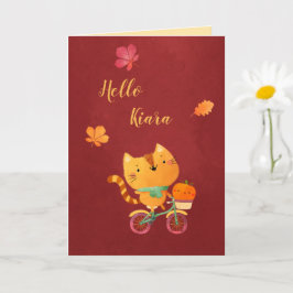 Fröhlicher Fall Halloween Erntedank Bike Katzensch Karte