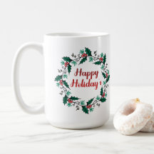 Fröhlicher Feiertags-Kranz-Tasse