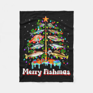Fröhlicher Fisch-Weihnachten Weihnachtsbaum Lustig Fleecedecke