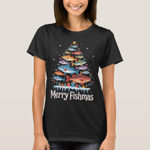 Fröhlicher Fisch-Weihnachten Weihnachtsbaum Lustig T-Shirt