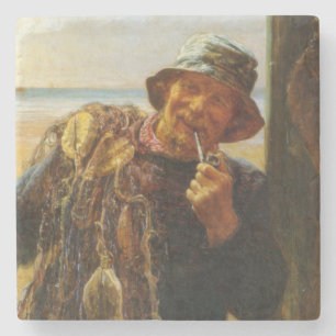 Fröhlicher Fischer (von Frederick Morgan) Steinuntersetzer