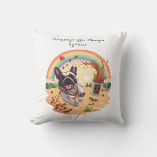 Fröhlicher Französische Bulldogge & Kaffeeklatsch Kissen