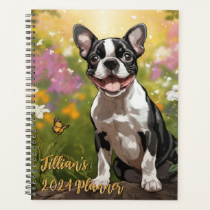 Fröhlicher französischer Bulldog für jedes Abenteu Planer