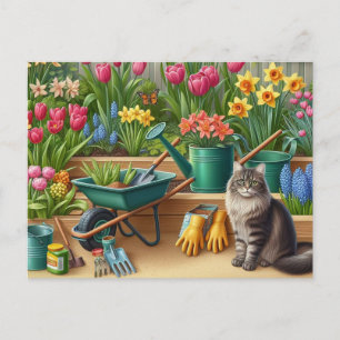 Fröhlicher Frühlingsblumengarten  Postkarte