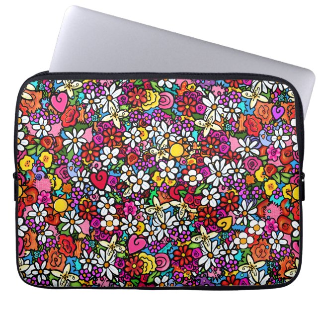 Fröhlicher Garten Laptopschutzhülle (Vorderseite)