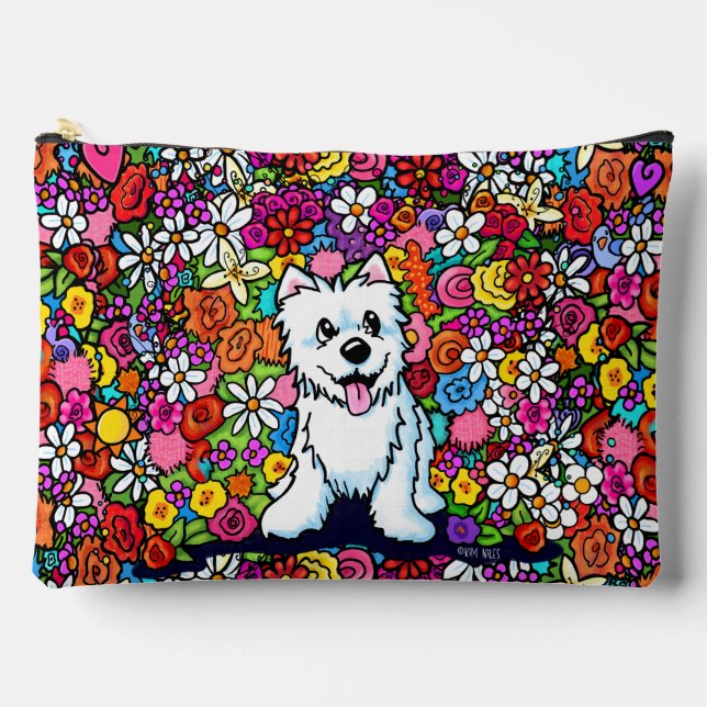Fröhlicher Garten Westie Zubehörtasche (Vorderseite)