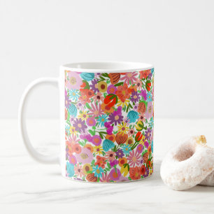 Fröhlicher Gartenblüten Kaffeetasse
