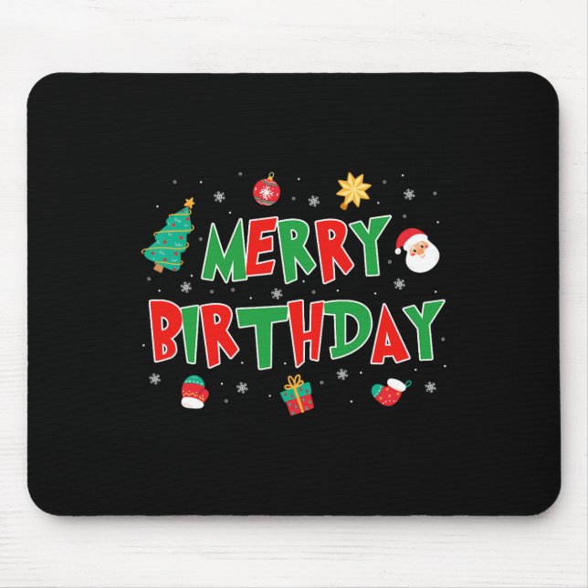 Fröhlicher Geburtstag Frohe Weihnachten Glück Gebu Mousepad (Vorne)