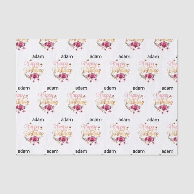 fröhlicher Geburtstag modern Seidenpapier (Vorderseite)