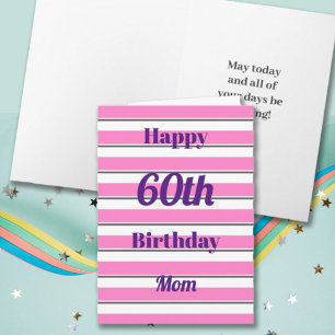 Fröhlicher Geburtstag Spaß Pop Fett rosa Streifen Karte
