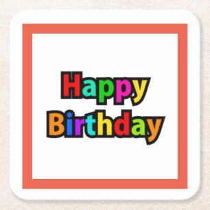 Fröhlicher Geburtstagstext Rechteckiger Pappuntersetzer