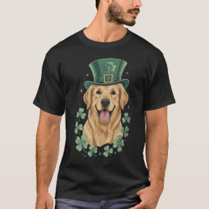 Fröhlicher Golden Retriever St. Patrick's Day  T-Shirt