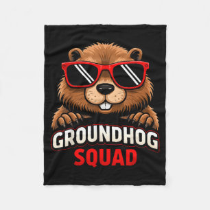 Fröhlicher Groundhog-Tag 2026 Feier Lustiger Groun Fleecedecke