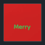 Fröhlicher grüner Name auf Rot Magnetkarte<br><div class="desc">Fröhlicher grüner Name auf rotem Weihnachten</div>