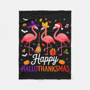 Fröhlicher Hallothanksmas Flamingo Liebhaber Hallo Fleecedecke