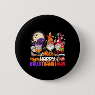 Fröhlicher Hallothanksmas Gnom Halloween Erntedank Button