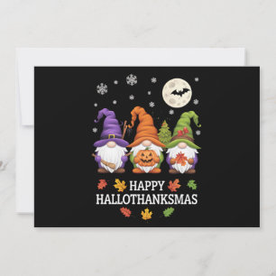 Fröhlicher Hallothanksmas Gnome Liebhaber Hallowee Feiertagskarte