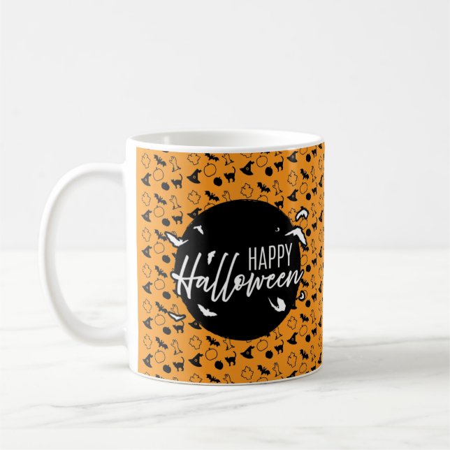 Fröhlicher Halloween-Becher Kaffeetasse (Links)