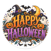 Fröhlicher Halloween-Geister-Totenköpfe-und-Kürbis