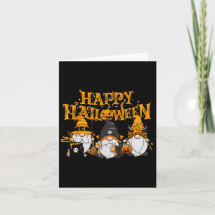 Fröhlicher Halloween Gnomes Herbstpumpenfallen Hol Karte