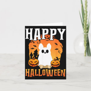 Fröhlicher Halloween-Hund-Geist Karte