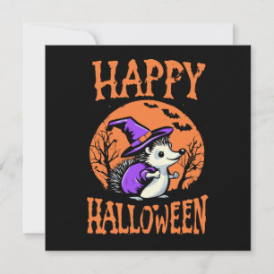 Fröhlicher Halloween Igel Hexe
