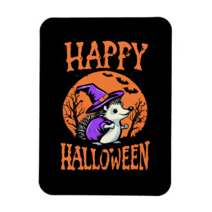 Fröhlicher Halloween Igel Hexe Magnet