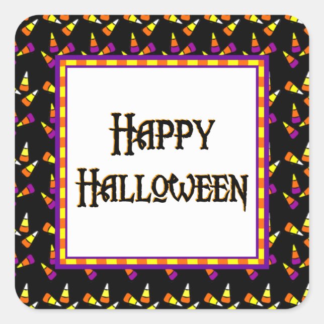 Fröhlicher Halloween-Karottensticker Quadratischer Aufkleber (Vorderseite)