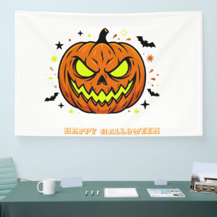 Fröhlicher Halloween-Kürbisgeist Banner