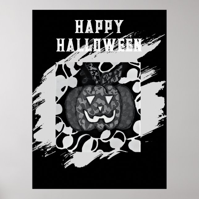 Fröhlicher Halloween-Plakat mit Kürbis-Design Poster (Vorne)