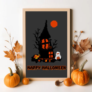 Fröhlicher Halloween-Plakat Poster