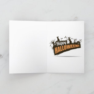 Fröhlicher Halloween-Skelett Feiertagskarte