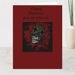 Fröhlicher Halloween-Skelettsoldat Karte