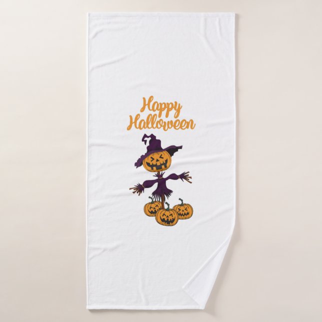 Fröhlicher Halloween Vogelscheuche Badehandtuch (Badehandtuch)