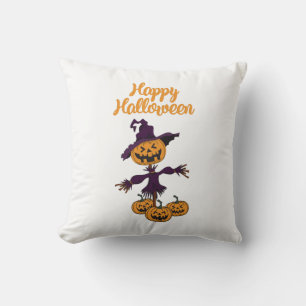 Fröhlicher Halloween Vogelscheuche Kissen