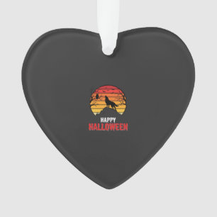 Fröhlicher Halloween-Wolf-Sonnenuntergangs-Vektor Ornament