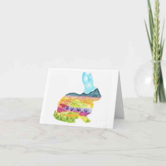 Fröhlicher Hase Karte (Vorderseite)