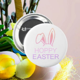 Fröhlicher Hase Pastell-Ostern-Knopf Button