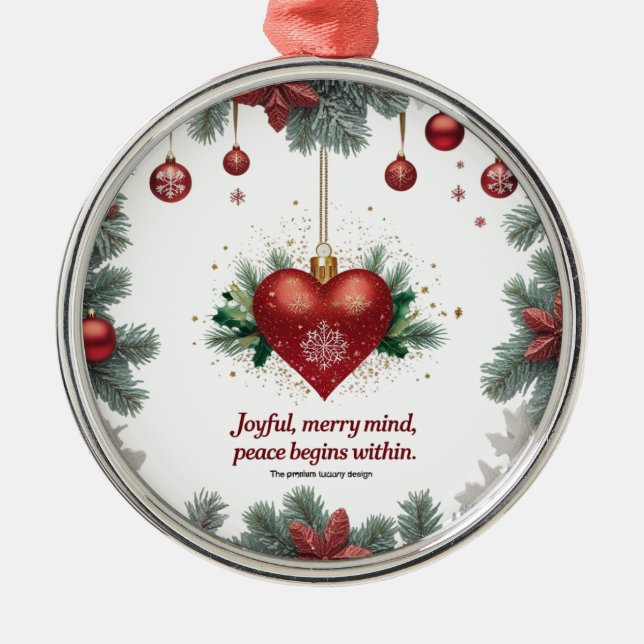Fröhlicher, Heiterer Geist — Premium-Weihnachtskug Ornament Aus Metall (Vorne)