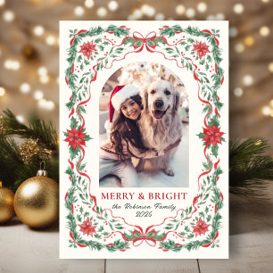 Fröhlicher & Heller Laub-Bogen-Foto-Weihnachten Feiertagskarte