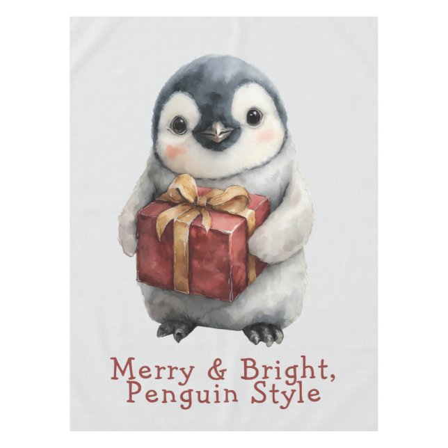 Fröhlicher & Heller Pinguin-Weihnachten Tischdecke (Vorderseite)