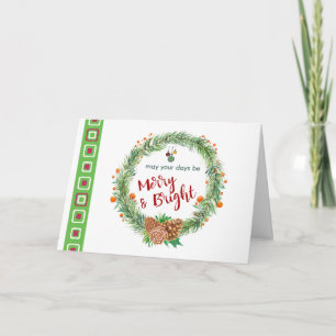 Fröhlicher & Heller Weihnachtskranz Karte