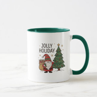 Fröhlicher & heller Weihnachtskranz mit grünem Gri Tasse